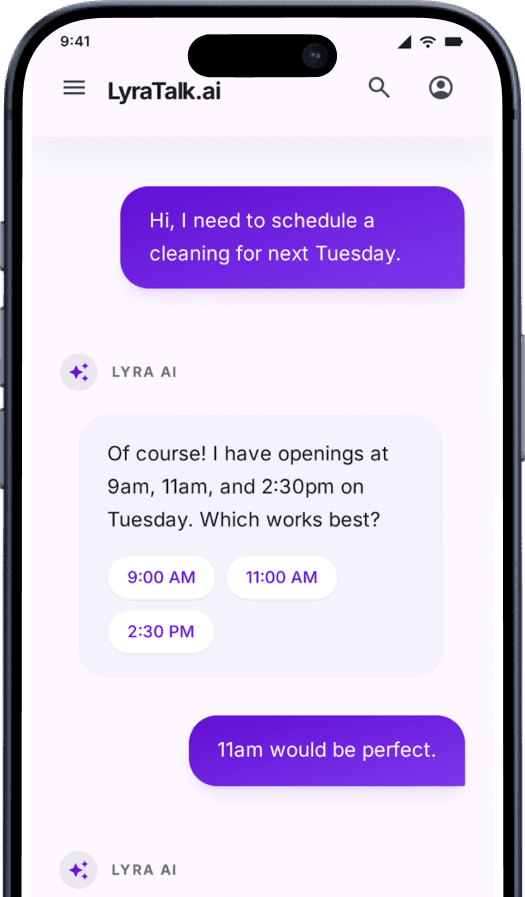 LyraTalk mobile assistant UI
